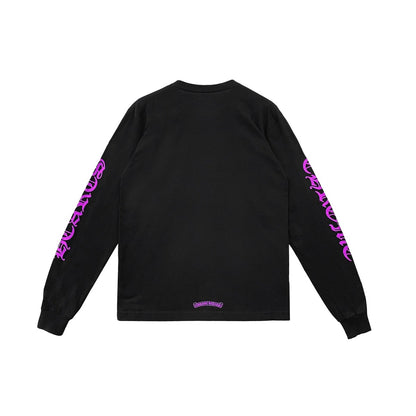 Chrome Hearts Purple Letter Collar Rune Long Sleeve Tee - SHENGLI ROAD MARKET