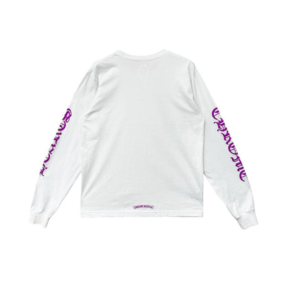 Chrome Hearts Purple Letter Collar Rune Long Sleeve Tee - SHENGLI ROAD MARKET