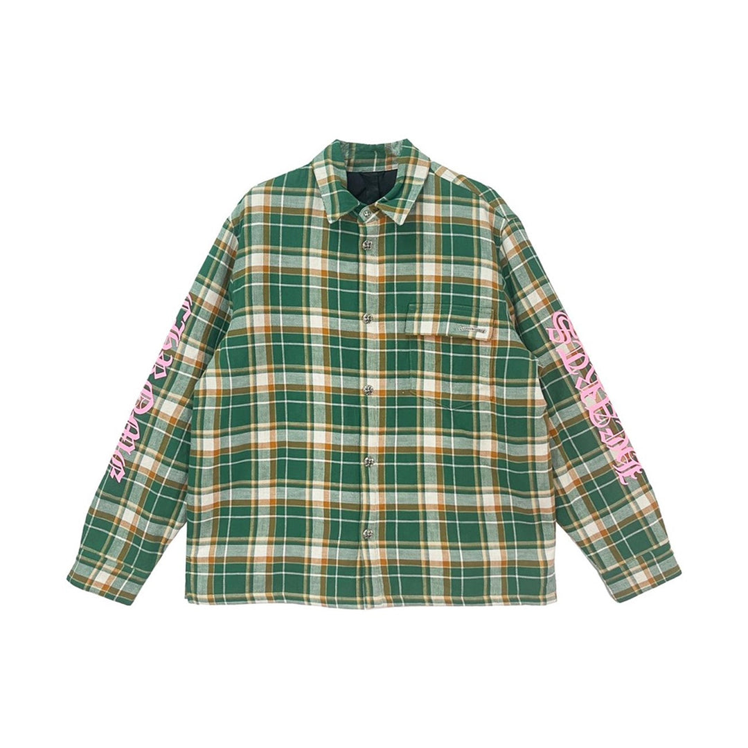 Chrome Hearts Quilted Padded Flannel Plaid Print Jacket - SHENGLI ROAD MARKET