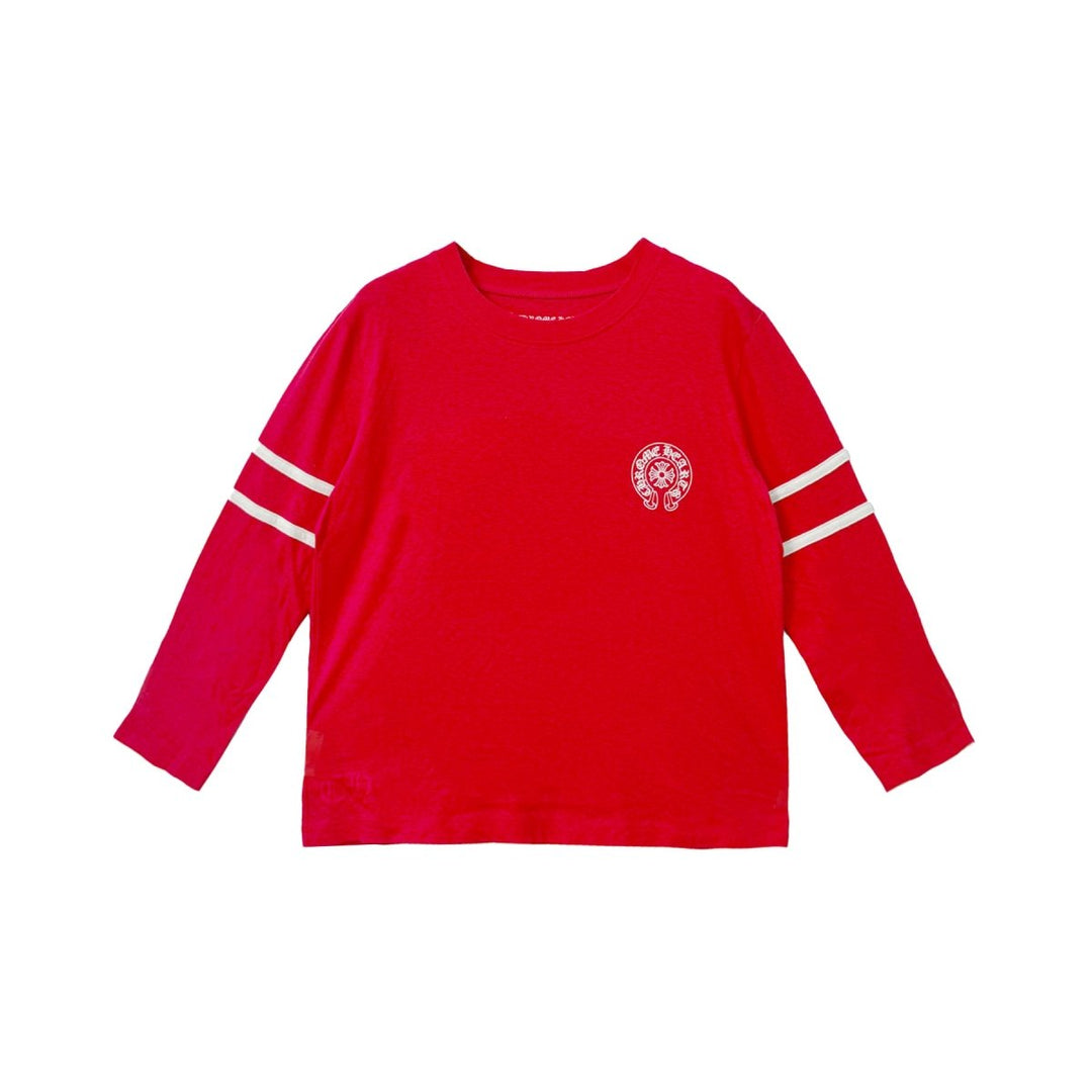 Chrome Hearts Red 33 Horseshoe Logo Long Sleeve Tee - SHENGLI ROAD MARKET