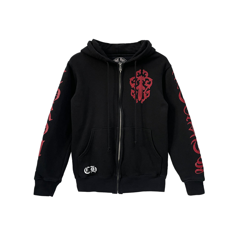 Chrome Hearts Red Dagger Logo Zip Up Hoodie - SHENGLI ROAD MARKET