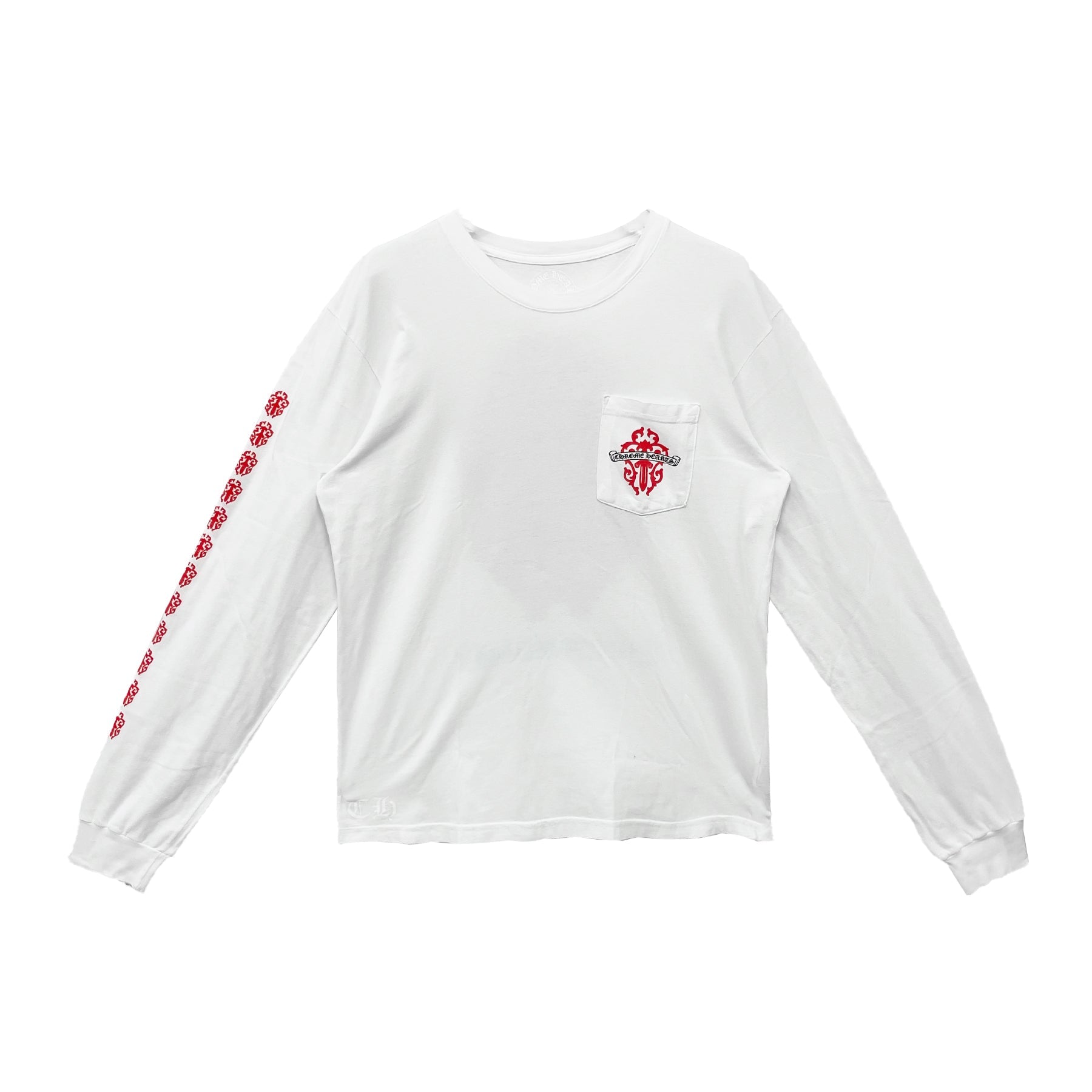Chrome Hearts Red Dagger White Long Sleeve T-Shirt Tee - SRM