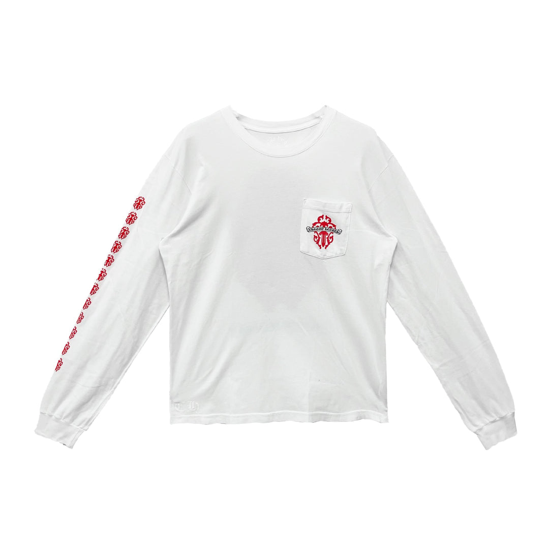 Chrome Hearts Red Dagger White Long Sleeve T-Shirt Tee - SHENGLI ROAD MARKET