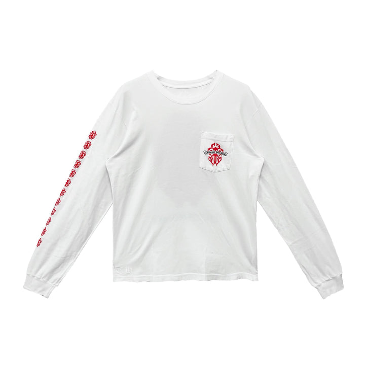 Chrome Hearts Red Dagger White Long Sleeve T-Shirt Tee - SHENGLI ROAD MARKET