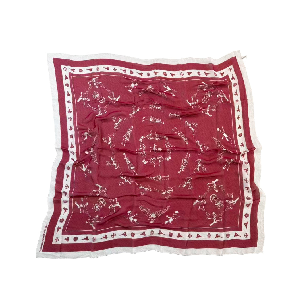Chrome Hearts Red Foti Silk Scarf - SHENGLI ROAD MARKET