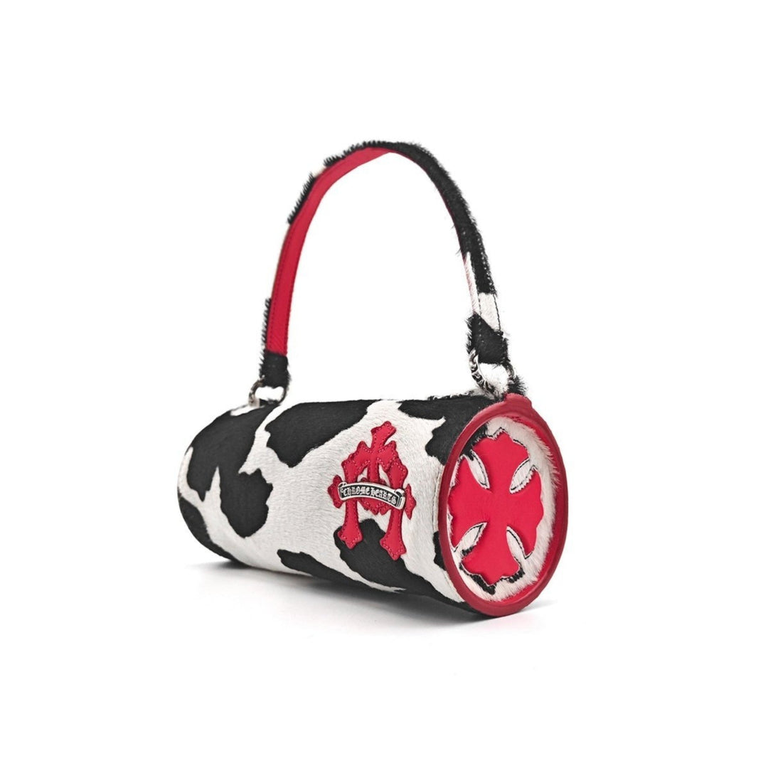 Chrome Hearts Red Leather Cross Patch Pony Hair Cow Stripe Grinds Mini Shoulder Bag - SHENGLI ROAD MARKET