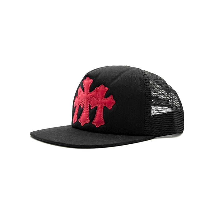 Chrome Hearts Red Triple Cross Patch Trucker Cap - SHENGLI ROAD MARKET