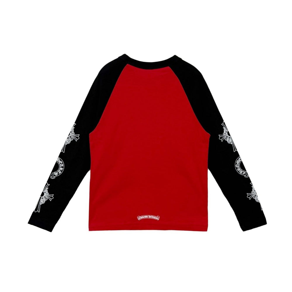 Chrome Hearts Red&Black Neck Logo Long Sleeve T-Shirt Tee - SHENGLI ROAD MARKET