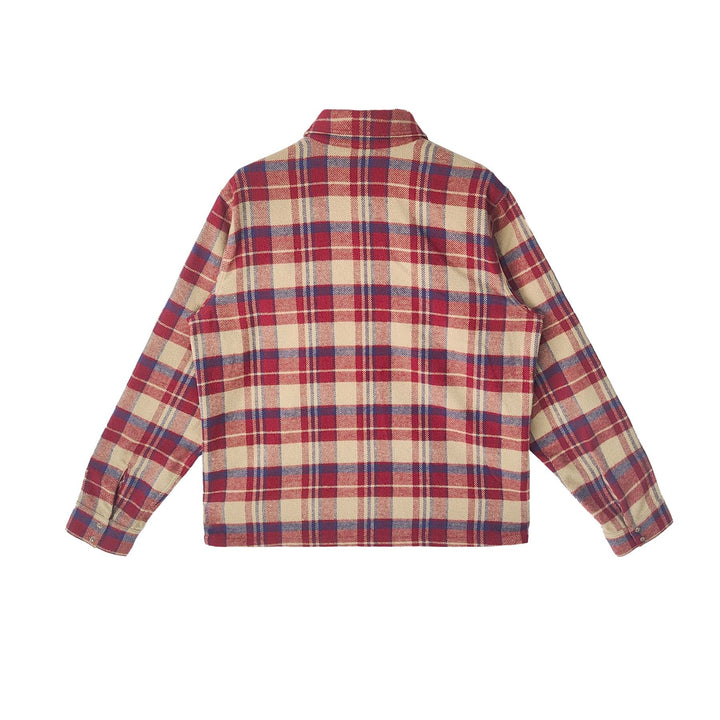 Chrome Hearts Red&Blue Plaid Work Dog Flannel Shirt Jacket - SHENGLI ROAD MARKET