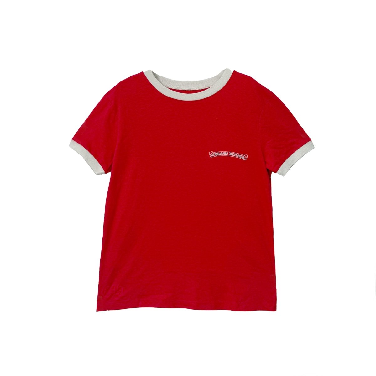 Chrome Hearts 赤 Tシャツ Chrome Hearts Red＆White Horseshoe Logo Short Sleeve Tee - SRM