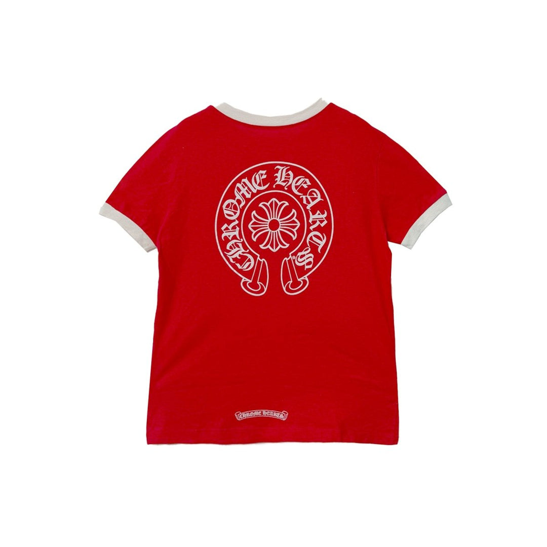 Chrome Hearts Red＆White Horseshoe Logo Short Sleeve Tee - SHENGLI ROAD MARKET