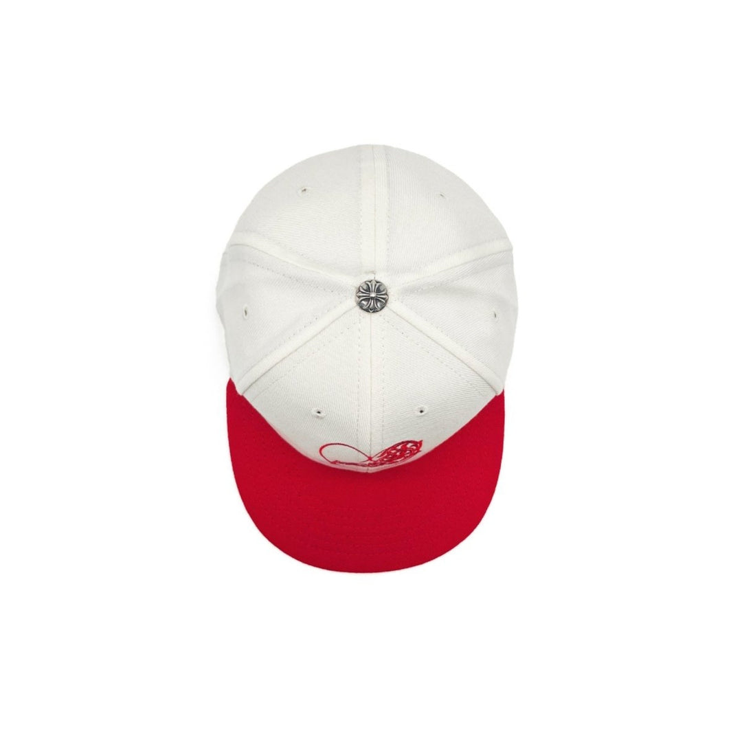 Chrome Hearts Red&White Vine Hearts Embroidered Cap - SHENGLI ROAD MARKET