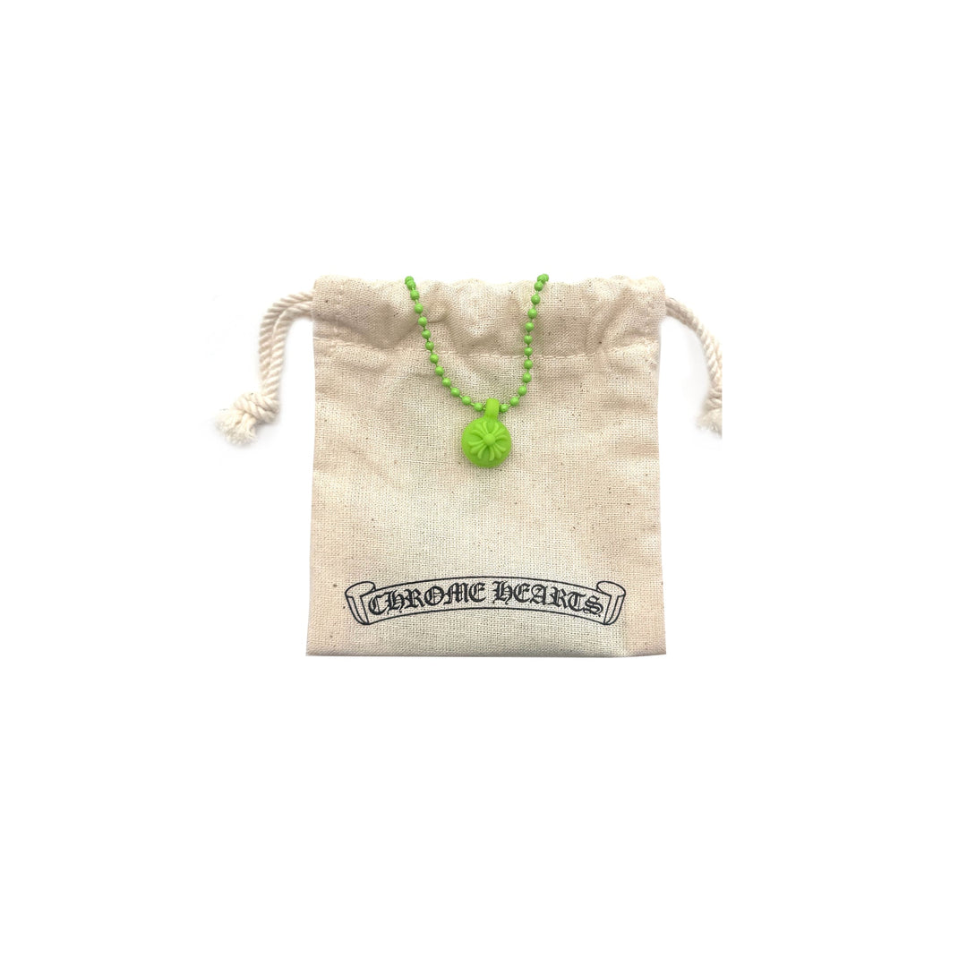 Chrome Hearts Resin Cross Pendant Ball Chain Green Necklace - SHENGLI ROAD MARKET