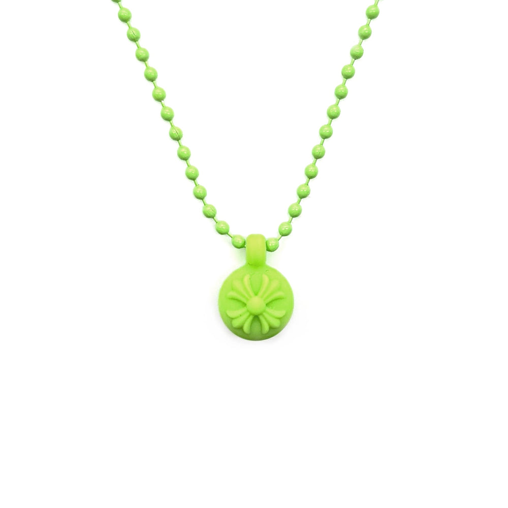 Chrome Hearts Resin Cross Pendant Ball Chain Green Necklace - SHENGLI ROAD MARKET