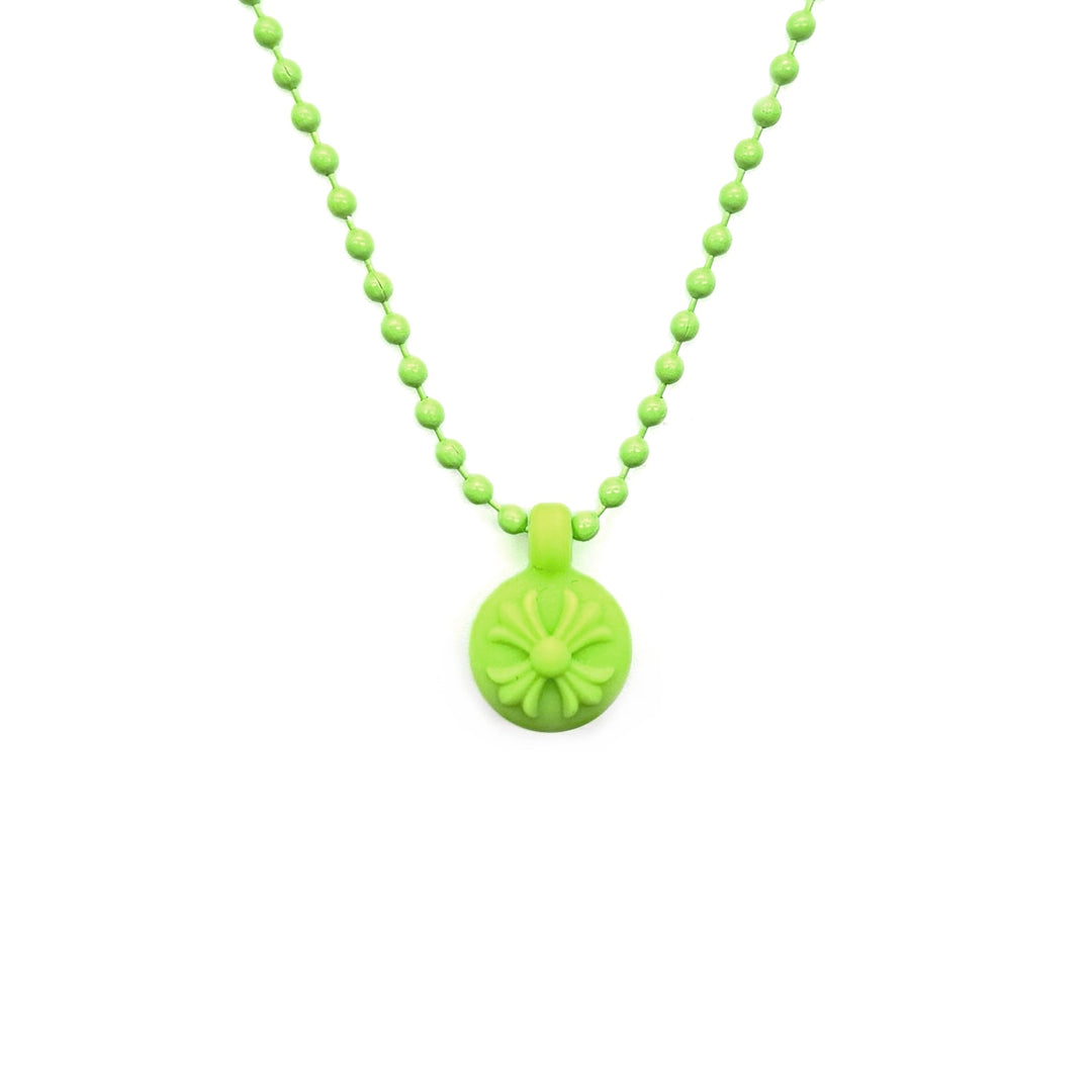 Chrome Hearts Resin Cross Pendant Ball Chain Green Necklace - SHENGLI ROAD MARKET