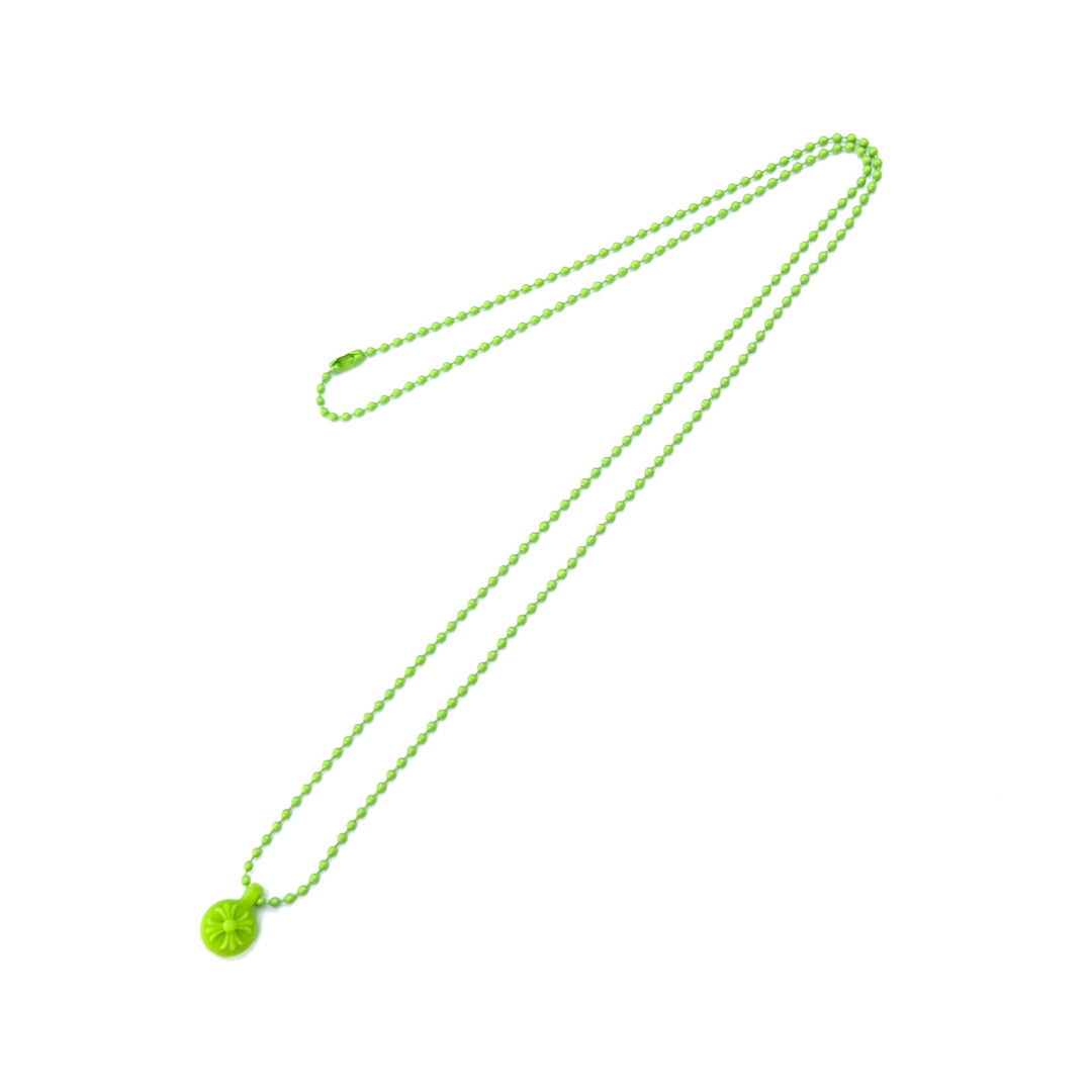 Chrome Hearts Resin Cross Pendant Ball Chain Green Necklace - SHENGLI ROAD MARKET