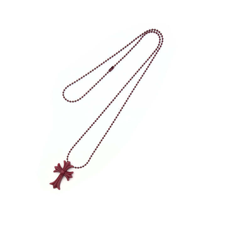 Chrome Hearts Resin Cross Pendant Ball Chain Necklace - SHENGLI ROAD MARKET