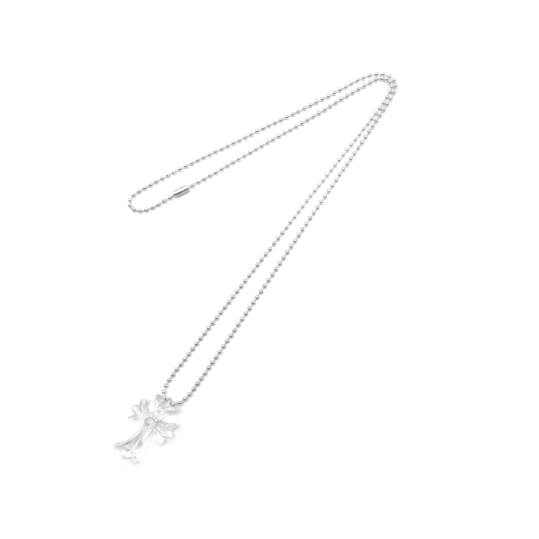 Chrome Hearts Black Glitter Resin Cross Pendant Ball Chain