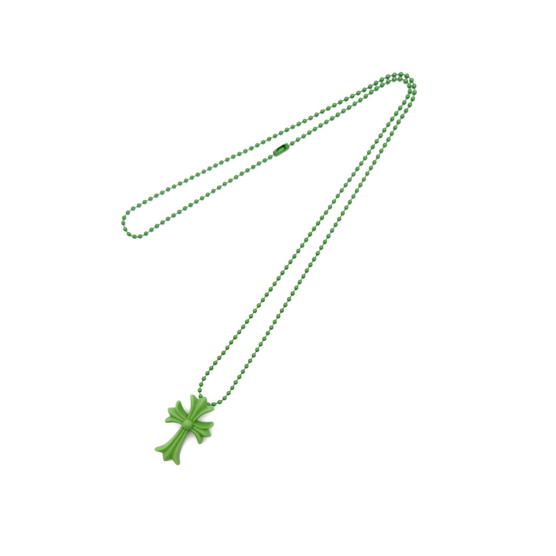 Chrome Hearts Resin Cross Pendant Ball Chain Necklace - SHENGLI ROAD MARKET