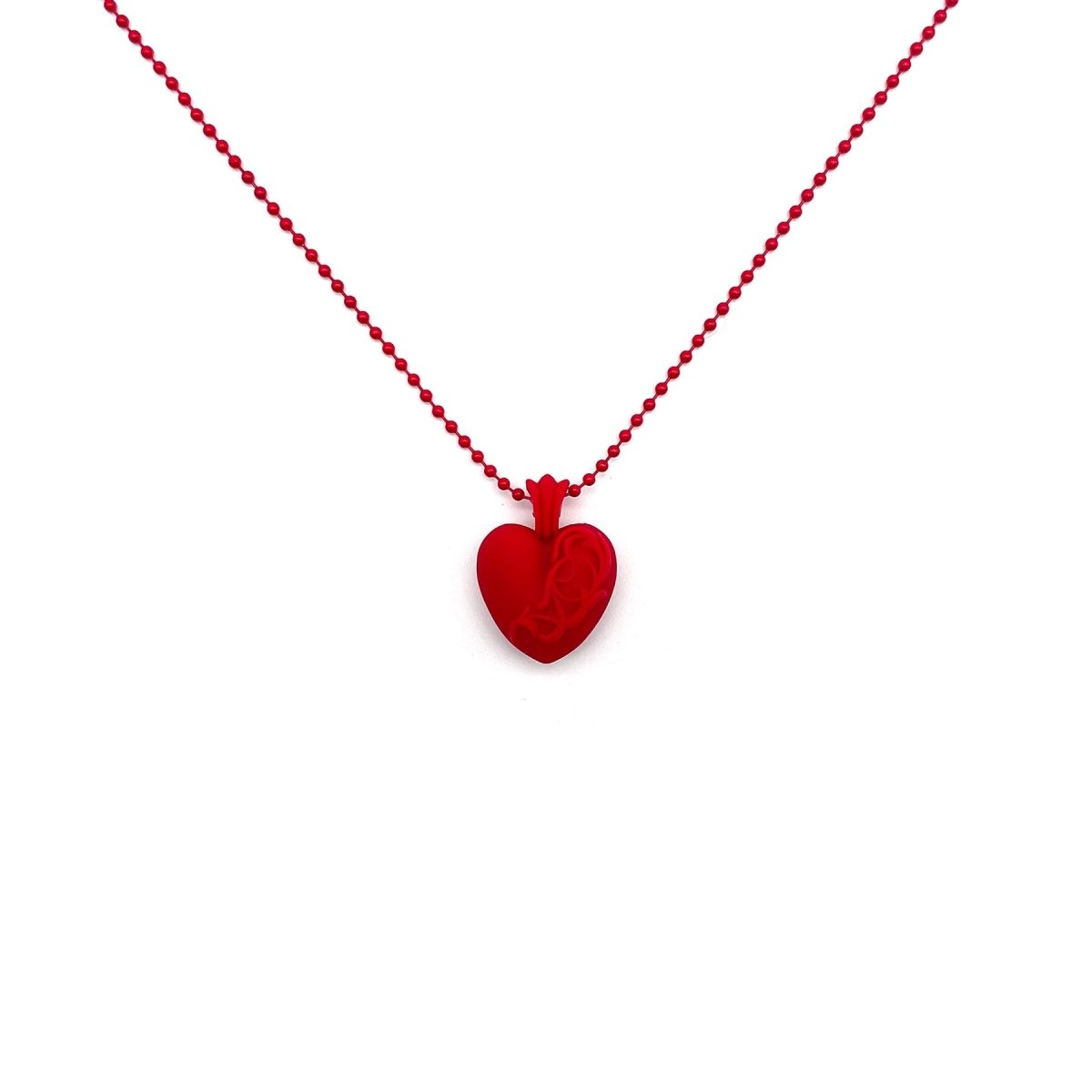 Chrome Hearts Resin Heart Pendant Ball Chain Necklace - SHENGLI ROAD MARKET