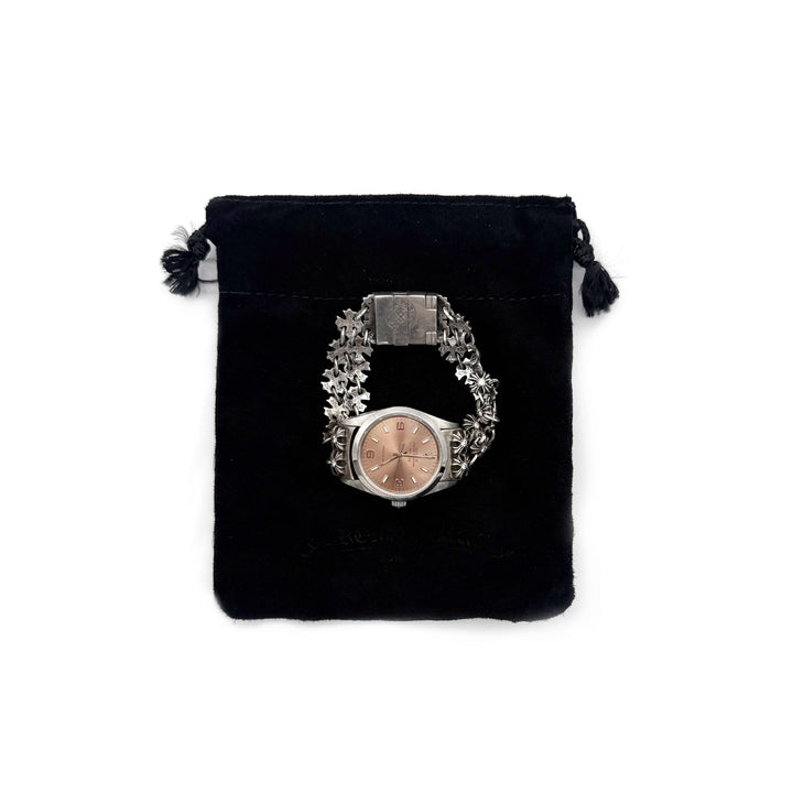 Chrome Hearts Rolex Air King Dial Silver Diamonds Cross Watch Strap - SHENGLI ROAD MARKET