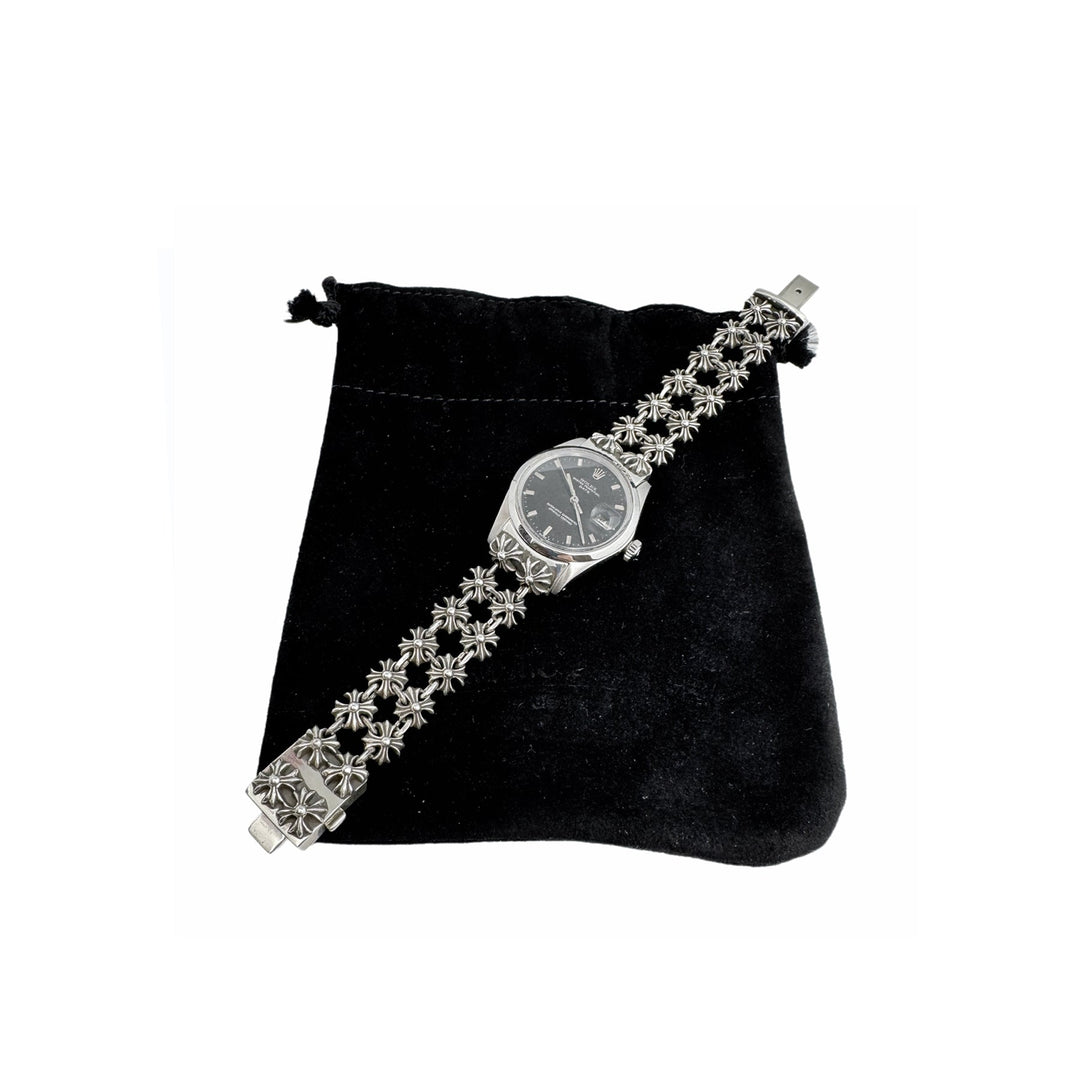 Chrome Hearts Rolex Black Dial Plus Double Cross Box Clasp Watch Strap - SHENGLI ROAD MARKET
