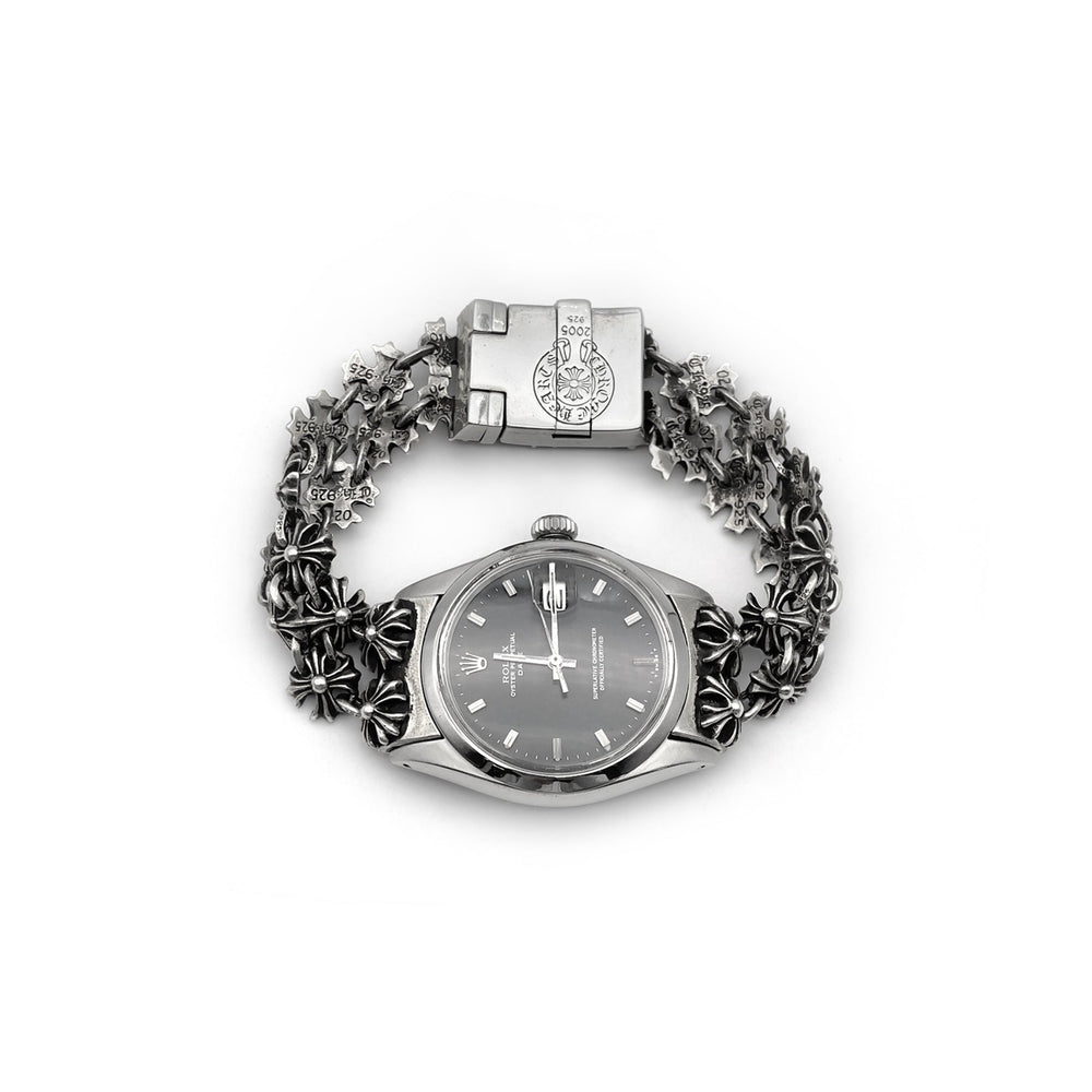 Chrome Hearts Rolex Black Dial Plus Double Cross Box Clasp Watch Strap - SHENGLI ROAD MARKET
