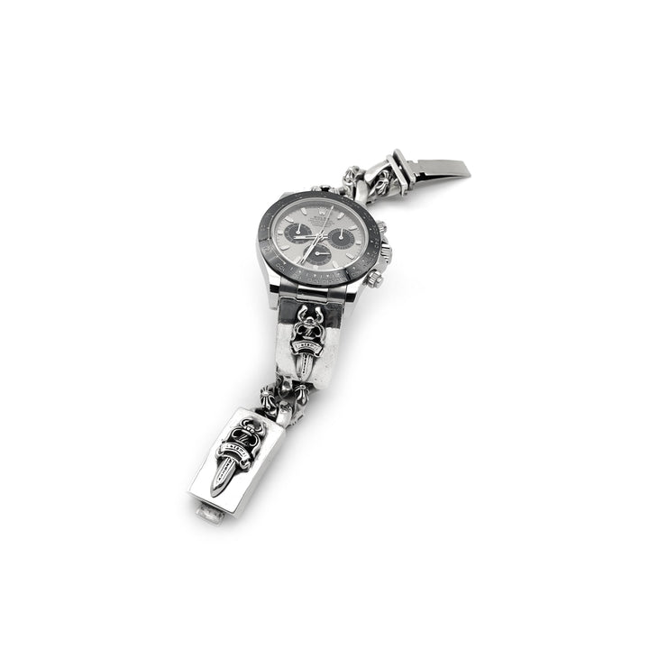 Chrome Hearts Rolex Daytona Dagger Cuban Link Watch Strap - SHENGLI ROAD MARKET