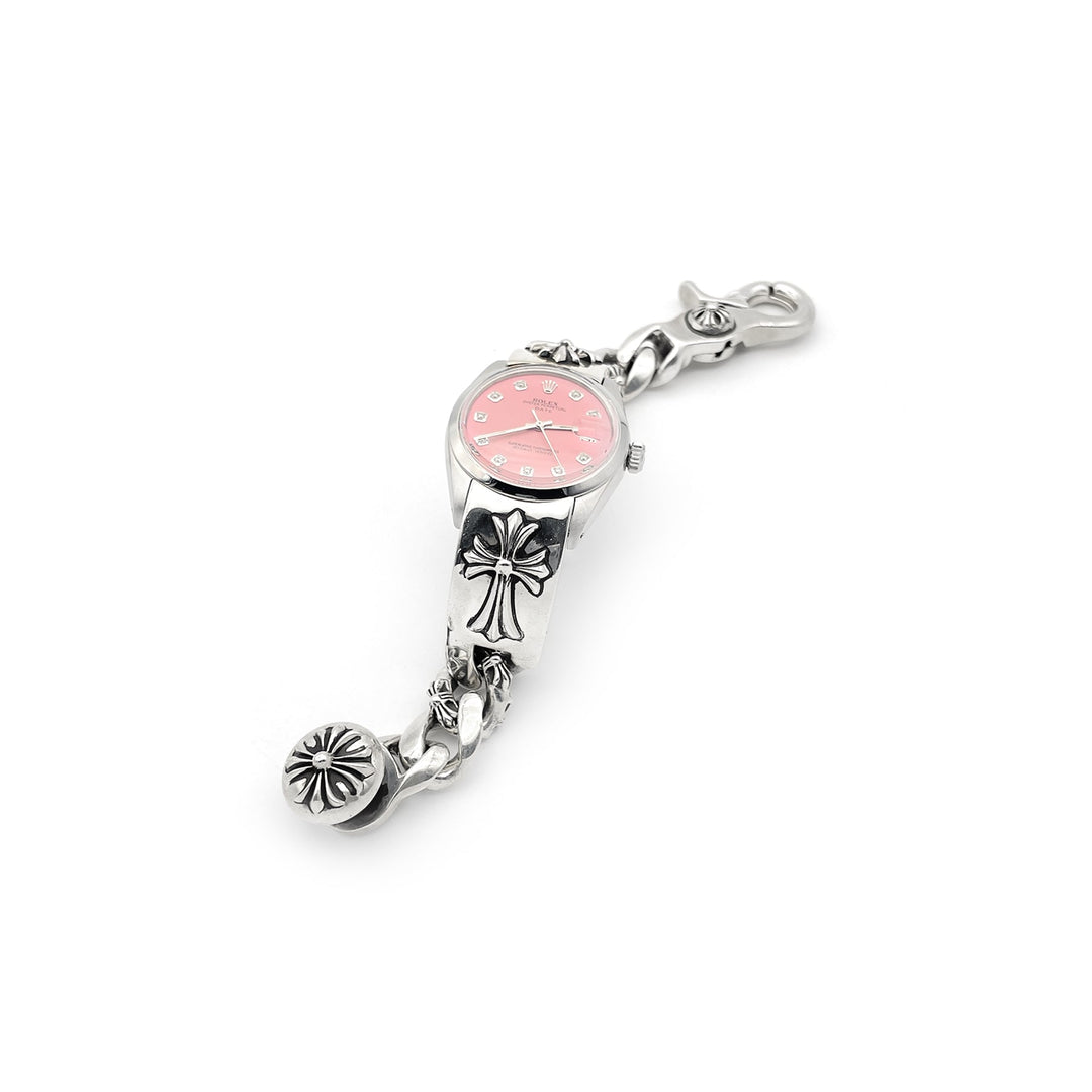 Chrome Hearts Rolex Pink Dial Cross Lobster Clasp Watch Strap - SHENGLI ROAD MARKET
