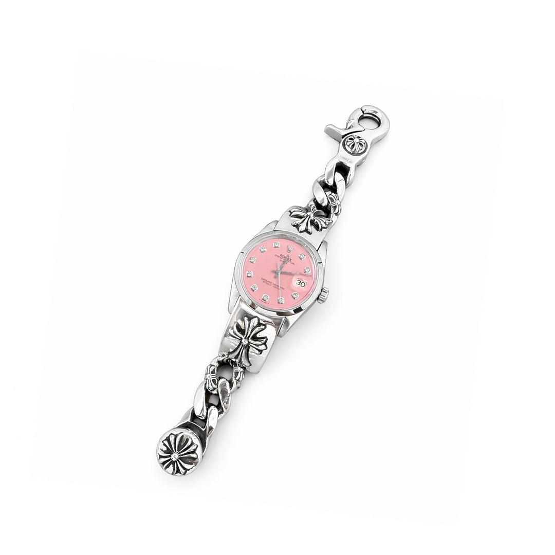 Chrome Hearts Rolex Pink Dial Cross Lobster Clasp Watch Strap - SHENGLI ROAD MARKET