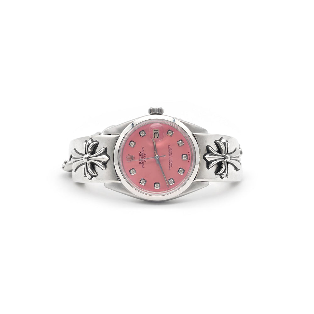 Chrome Hearts Rolex Pink Dial Cross Lobster Clasp Watch Strap - SHENGLI ROAD MARKET