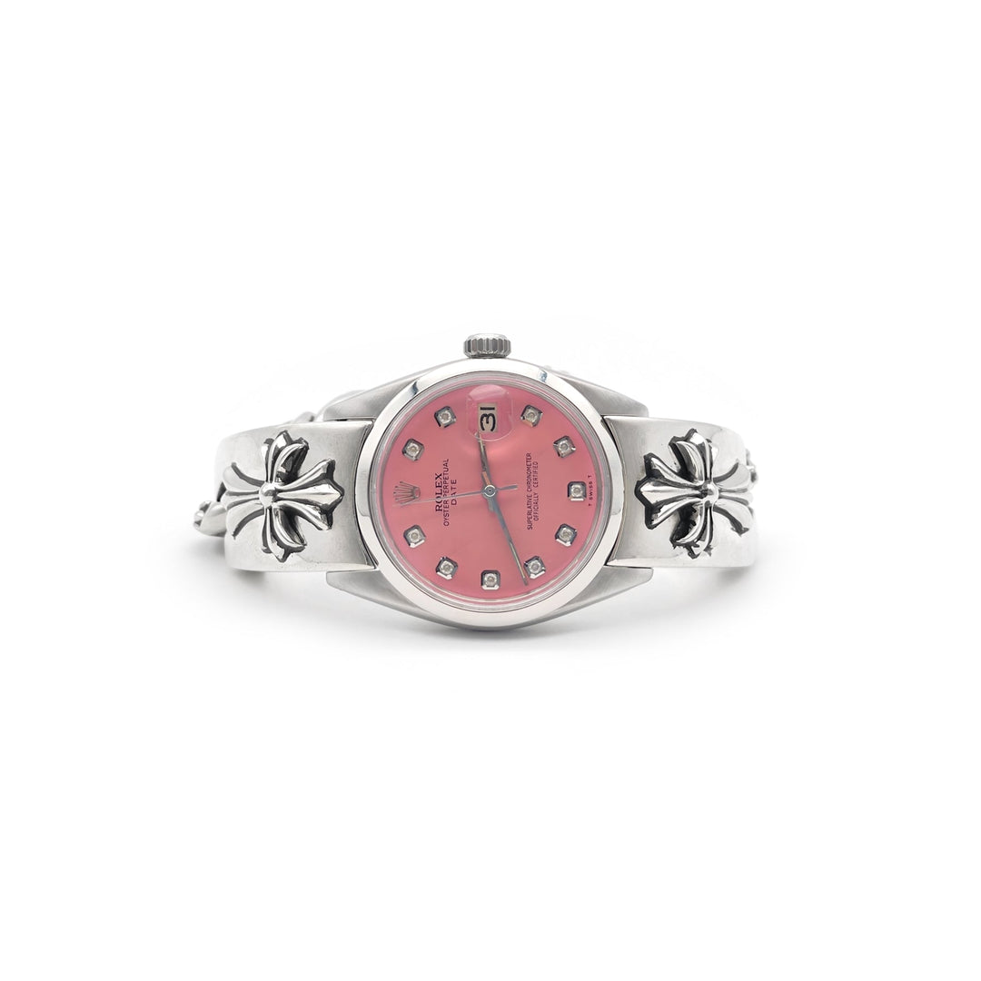 Chrome Hearts Rolex Pink Dial Cross Lobster Clasp Watch Strap - SHENGLI ROAD MARKET
