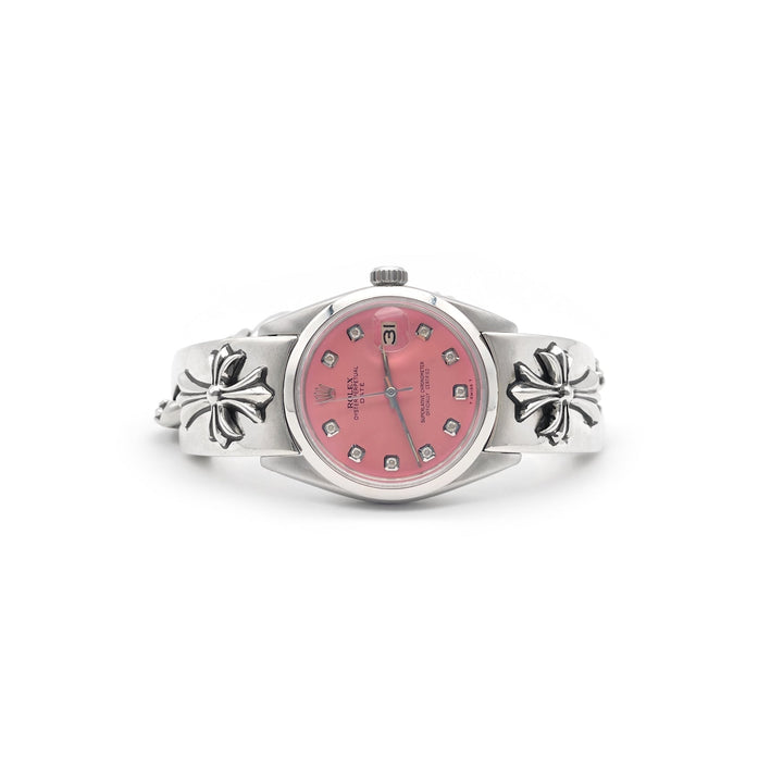 Chrome Hearts Rolex Pink Dial Cross Lobster Clasp Watch Strap - SHENGLI ROAD MARKET