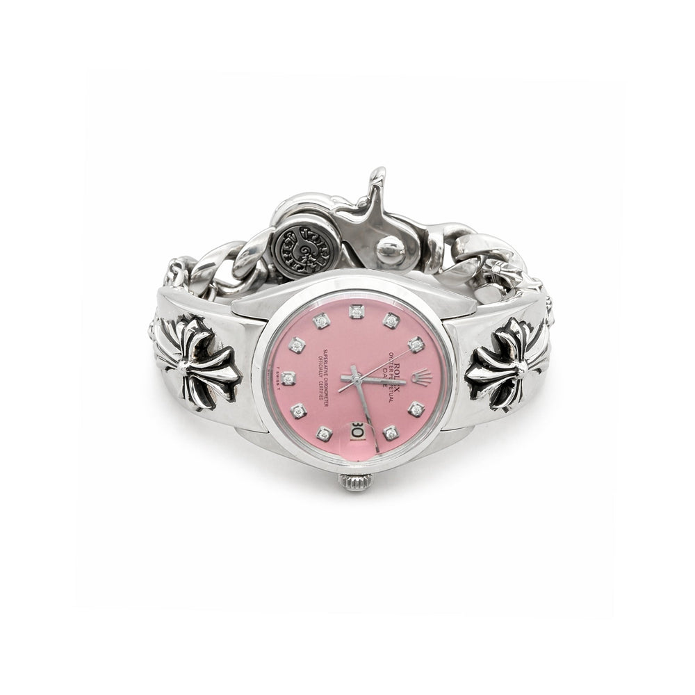 Chrome Hearts Rolex Pink Dial Cross Lobster Clasp Watch Strap - SHENGLI ROAD MARKET