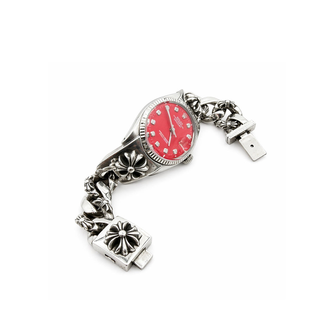 Chrome Hearts Rolex Red Diamonds Dial Cross Box Clasp Watch Strap - SHENGLI ROAD MARKET