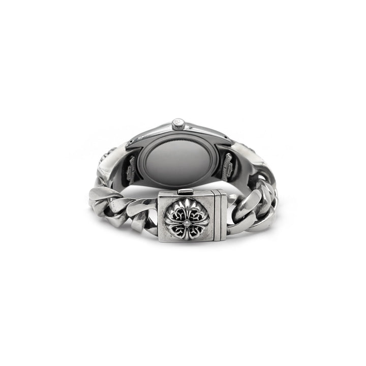 Chrome Hearts Rolex Skull White Dial Floral Cross Diamond Watch Strap - SHENGLI ROAD MARKET