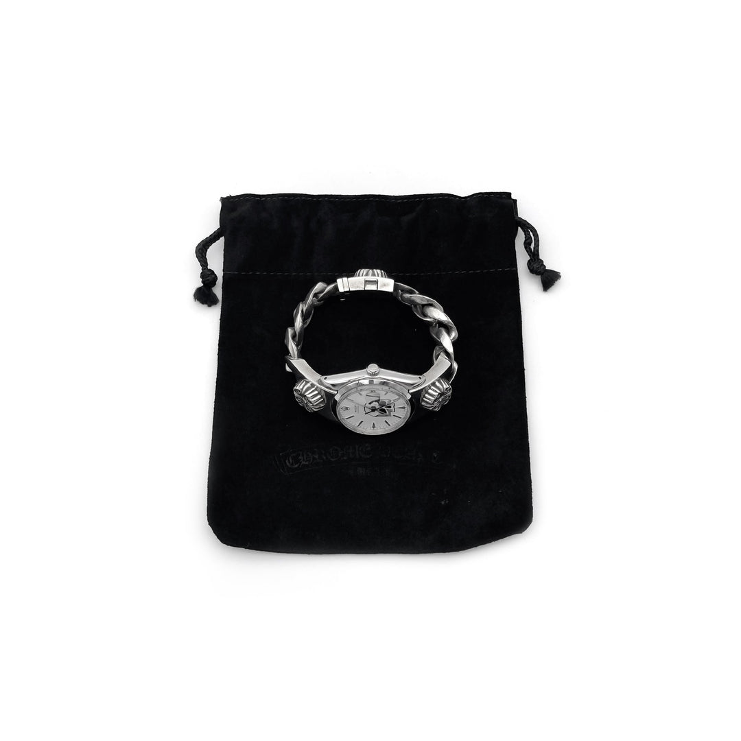 Chrome Hearts Rolex Skull White Dial Floral Cross Diamond Watch Strap - SHENGLI ROAD MARKET