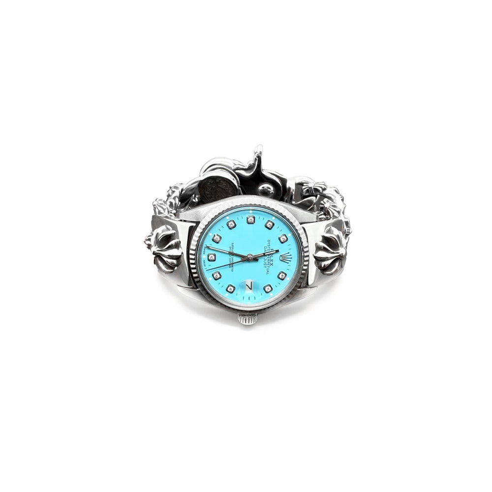 Chrome Hearts Rolex Tiffany Blue Dial Cross Lobster Clasp Watch Strap - SHENGLI ROAD MARKET