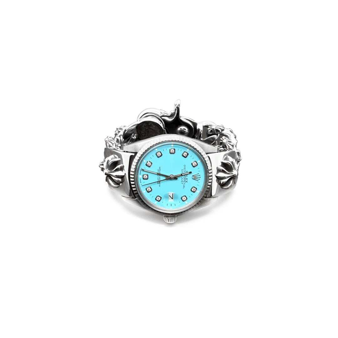 Chrome Hearts Rolex Tiffany Blue Dial Cross Lobster Clasp Watch Strap - SHENGLI ROAD MARKET