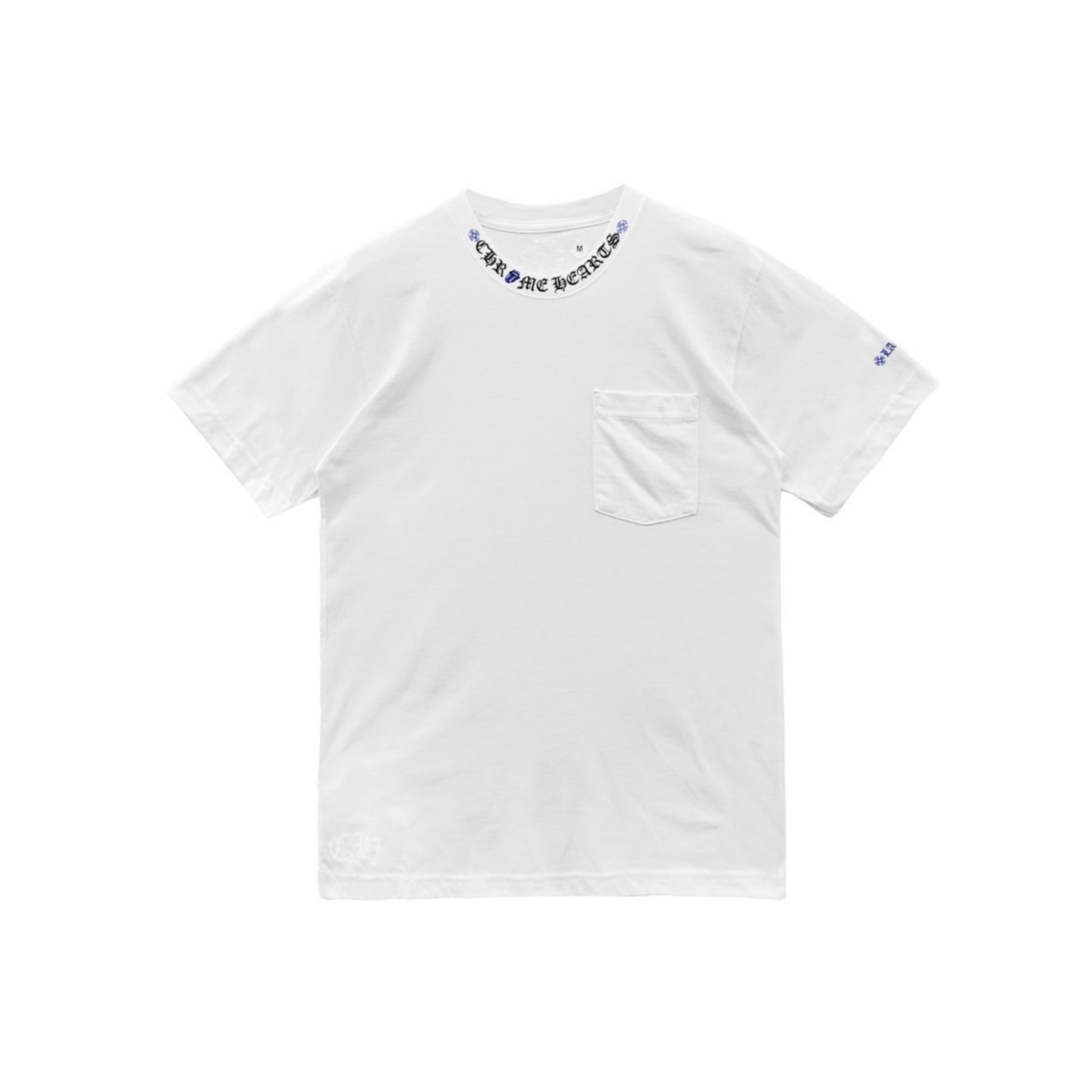 Chrome Hearts Roling Stones Blue Neck Script Short Sleeve Tee