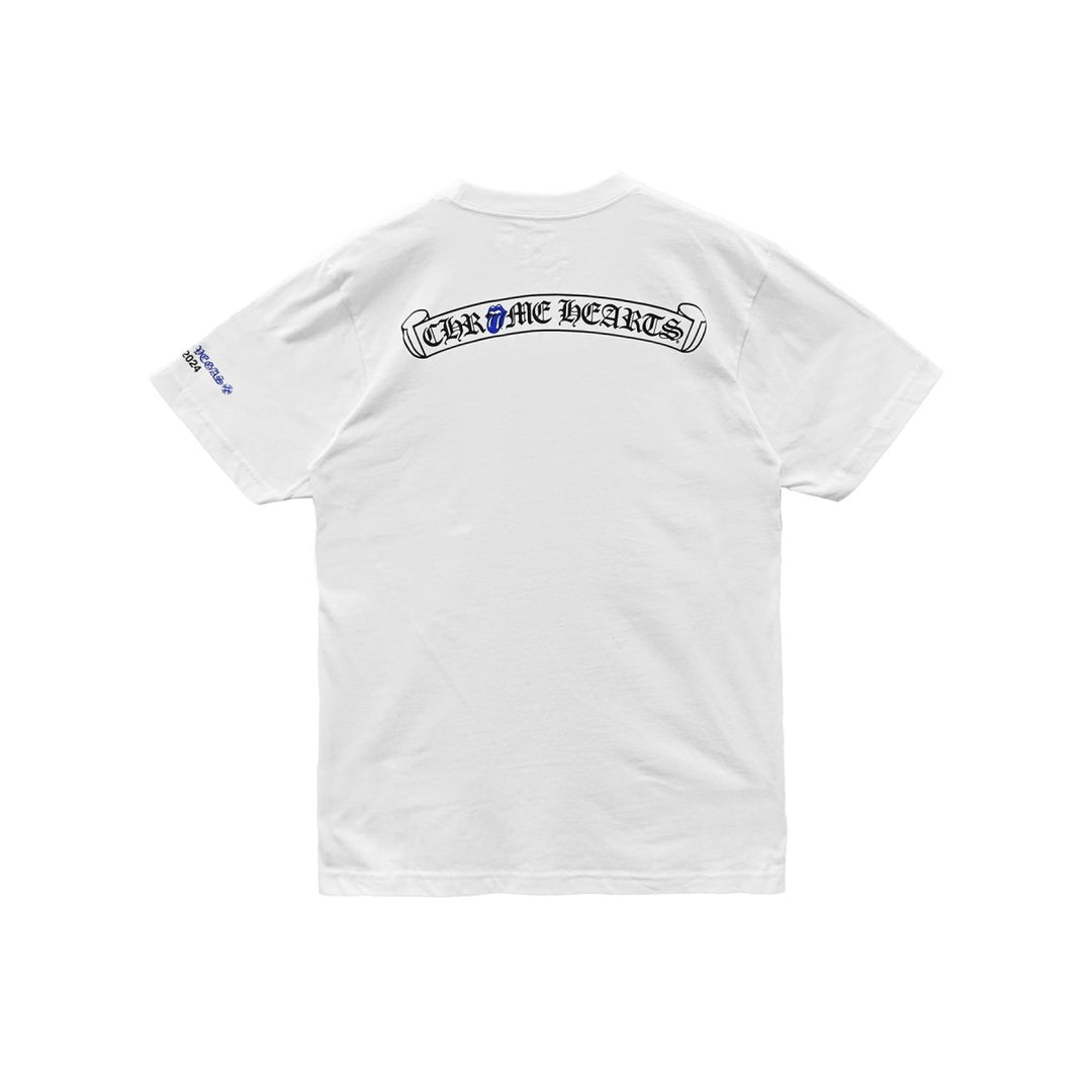 Chrome Hearts Roling Stones Blue Neck Script Logo Short Sleeve Tee - SHENGLI ROAD MARKET