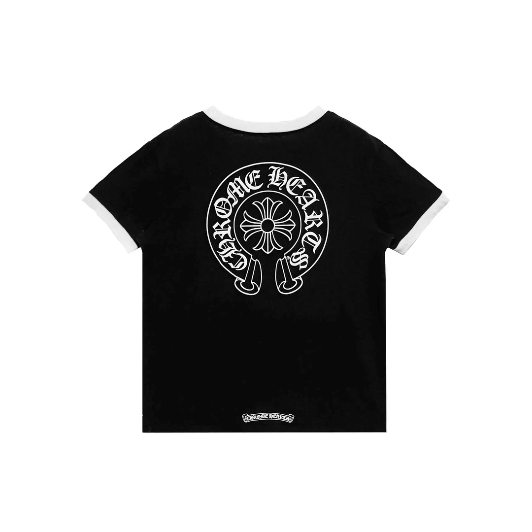 Chrome Hearts Roller Skates Horseshoe Black Short Sleeve Tee - SRM Chrome Hearts Roller Skates Horseshoe Black Short Sleeve Tee - SRM