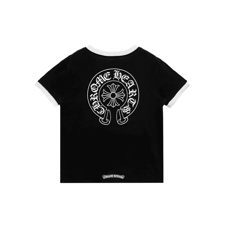 Chrome Hearts Roller Skates Horseshoe Black Short Sleeve Tee - SHENGLI ROAD MARKET