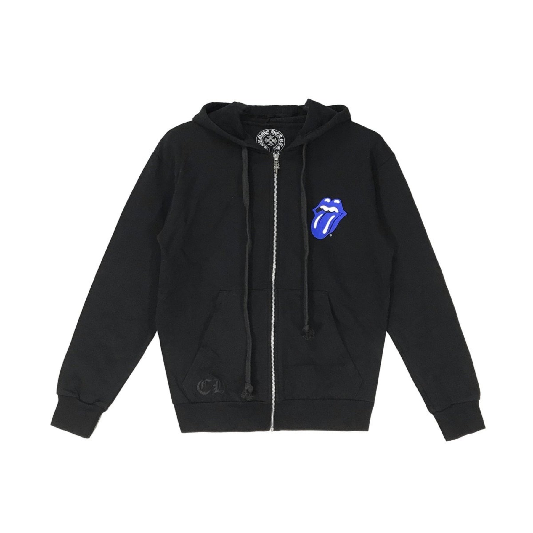 Chrome hearts Rolling Stones ジップパーカー Chrome Hearts Rolling Stone Horseshoe Logo Zip Up Hoodie - SRM