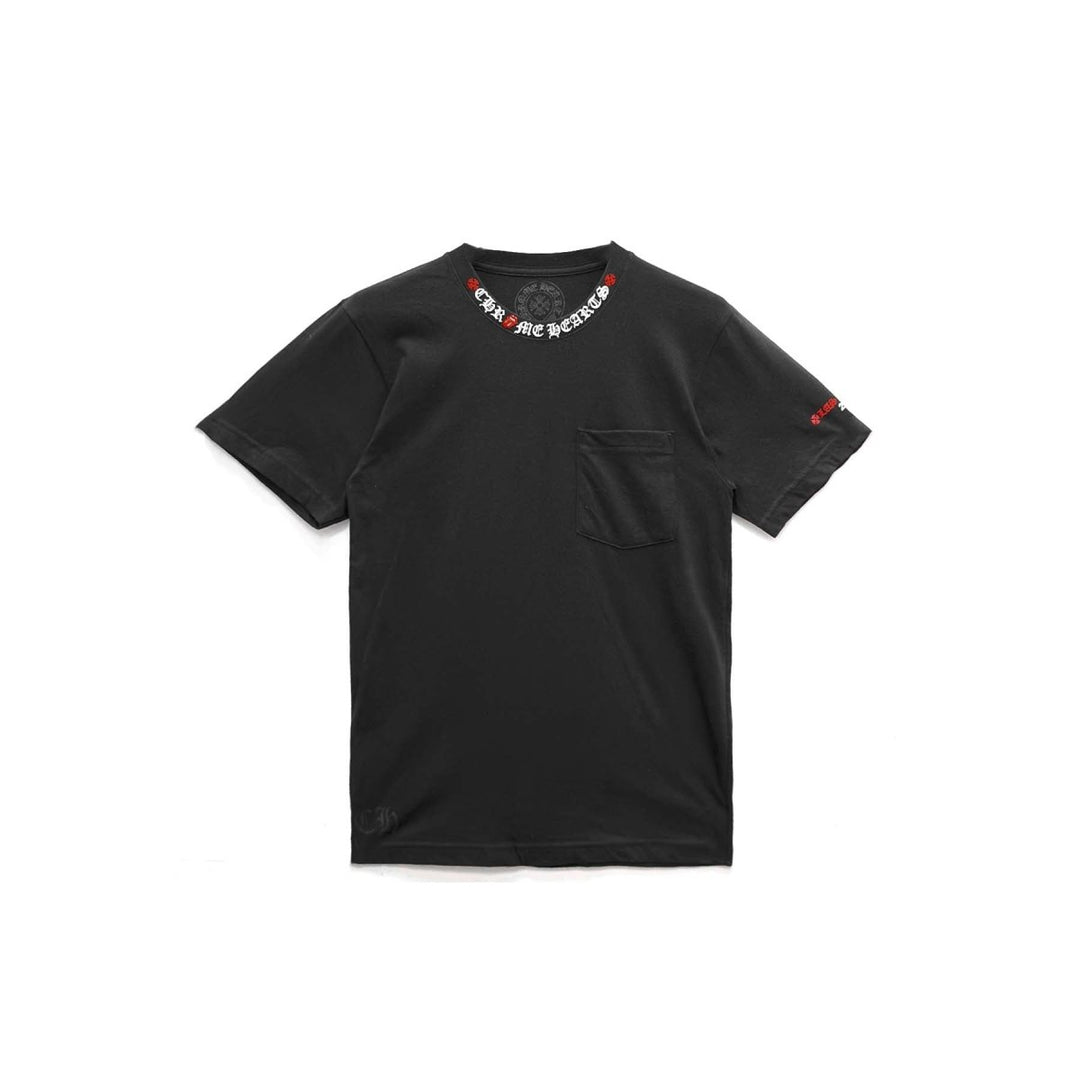 Chrome Hearts Rolling Stone Tongue Scroll Black Short Sleeve - SHENGLI ROAD MARKET