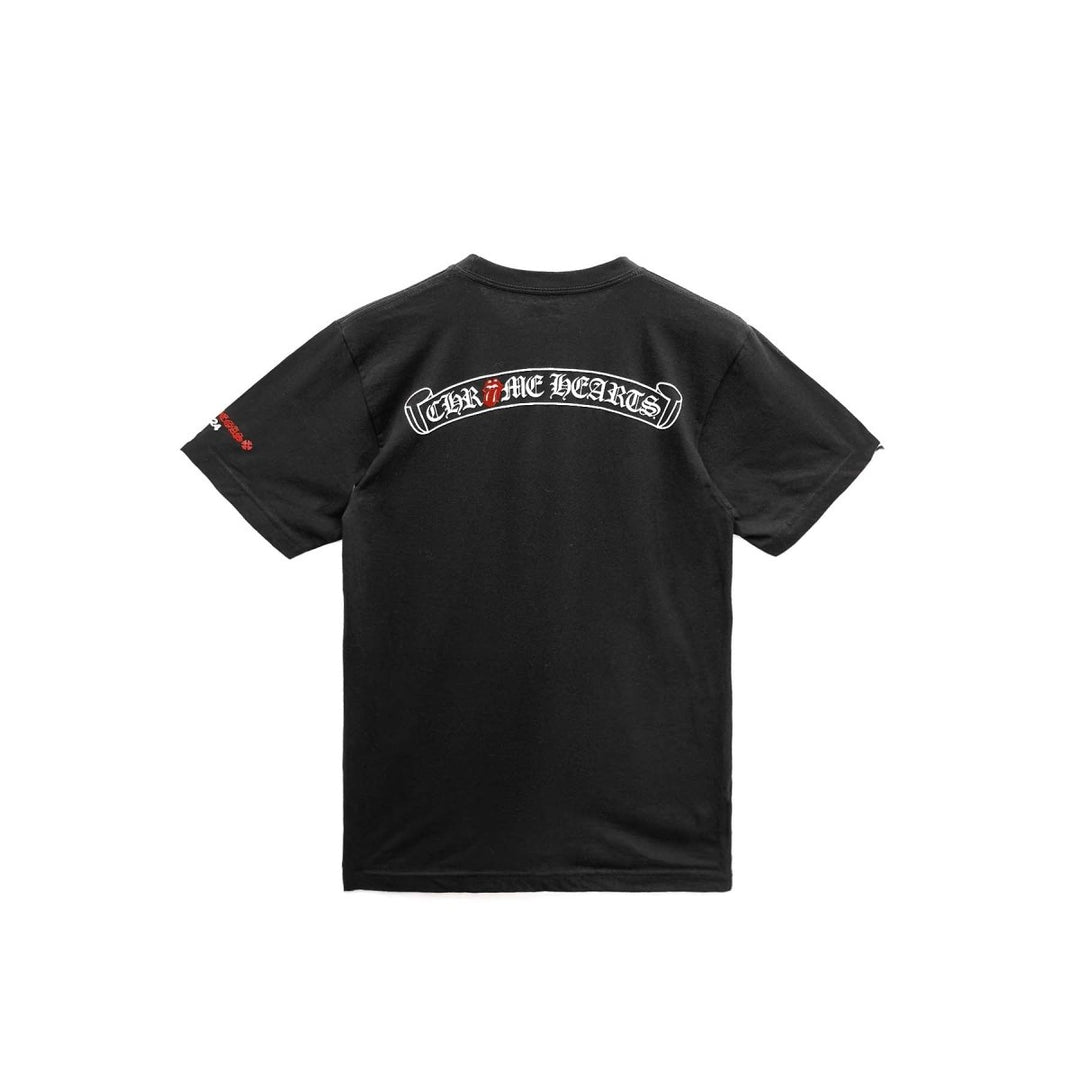 Chrome Hearts Rolling Stone Tongue Scroll Black Short Sleeve - SHENGLI ROAD MARKET