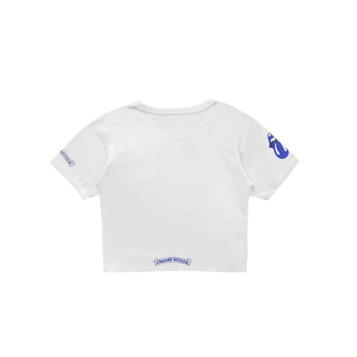Chrome Hearts Rolling Stones Blue Neck Logo Baby Short Sleeve Tee Shirt - SHENGLI ROAD MARKET