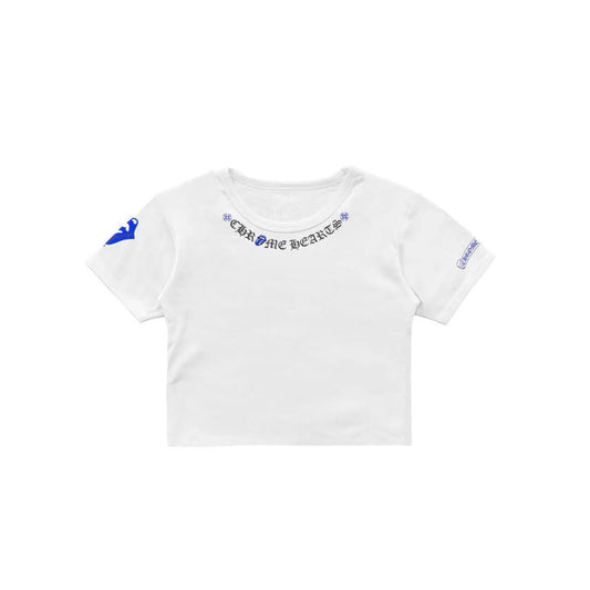 Chrome Hearts Rolling Stones Blue Neck Logo Baby Short Sleeve Tee Shirt - SHENGLI ROAD MARKET