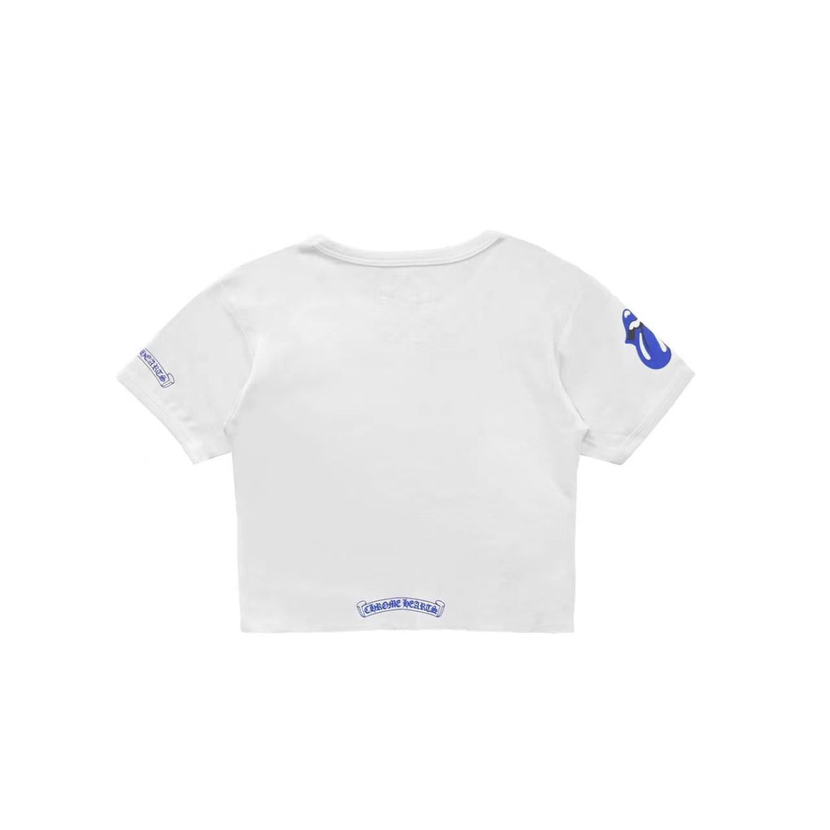 Chrome Hearts Rolling Stones Blue Neck Logo Baby Short Sleeve Tee Shirt - SHENGLI ROAD MARKET
