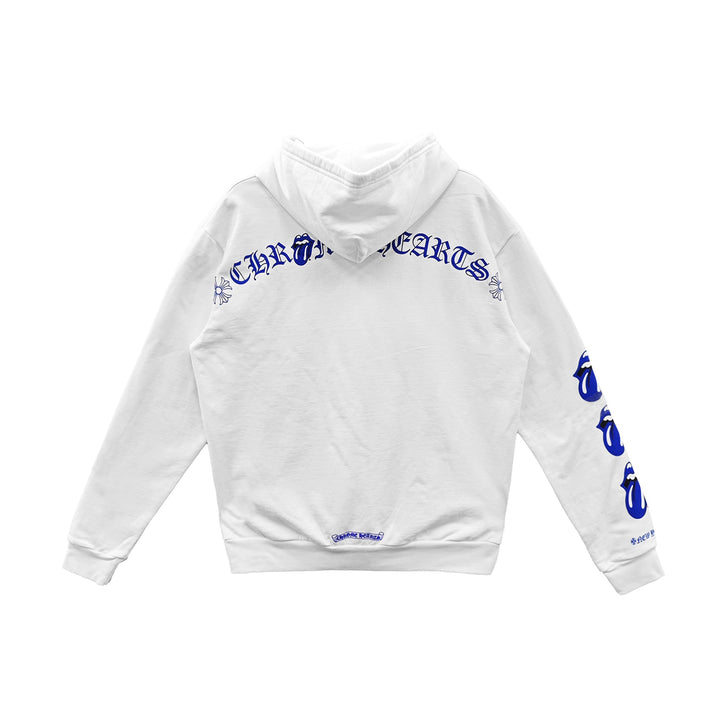 Chrome Hearts Rolling Stones Script Blue Logo Zip Up Hoodie - SHENGLI ROAD MARKET